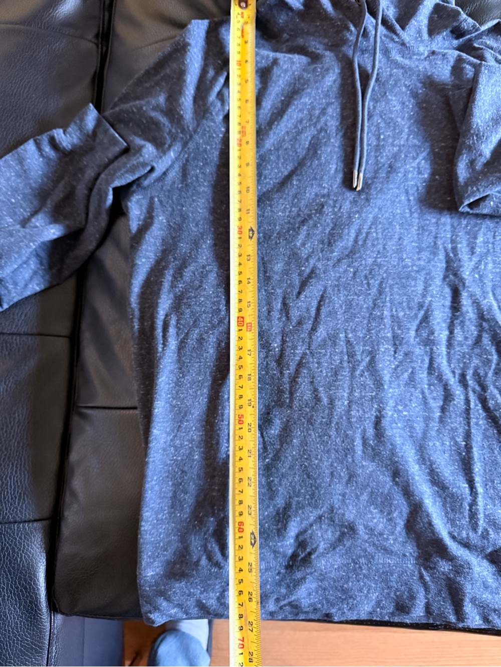 Men's Crewneck Hooded Sweater in Navy Blue